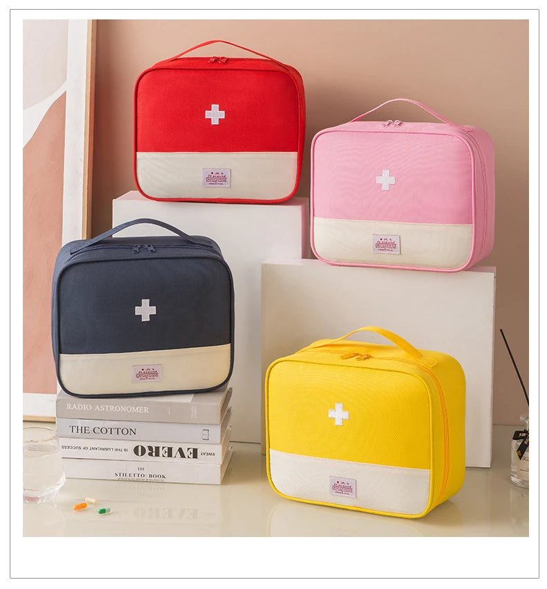 Vibrant pink, yellow, red and blue cute kawaii first aid kit bags for all types of skaters. Small, medium and large zip up bags perfect to store medication and first aid supplies. For all kinds of skaters and athletes.