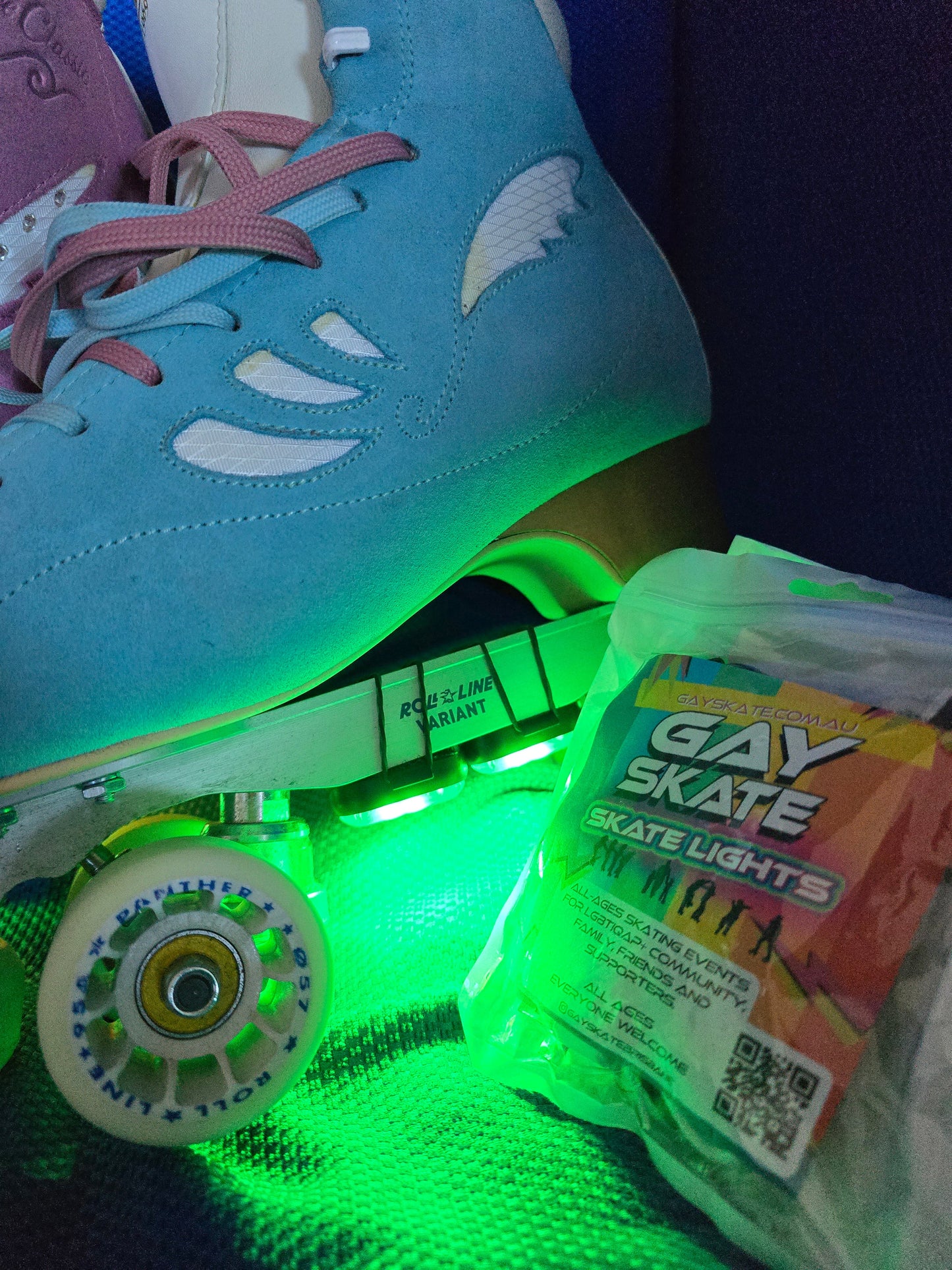 Secret Roller Disco skate lights. Rollerdance Australia light up wheels