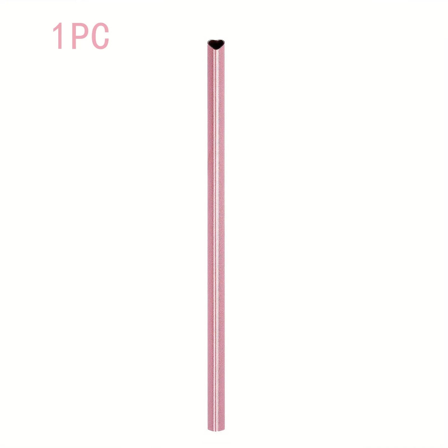 Heart Shaped Pink Stainless Steel Straws