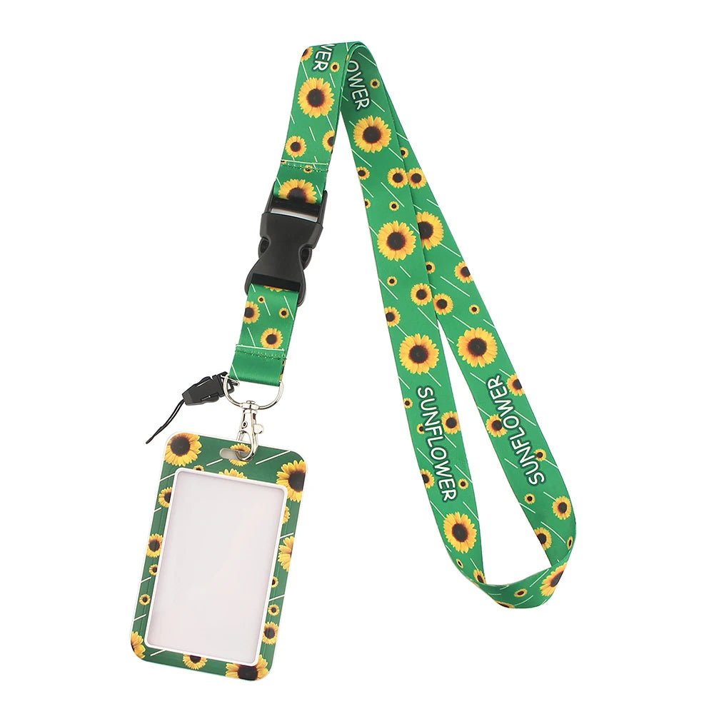 Yellow sunflower, green lanyard and ID holder for Hidden Disabilities