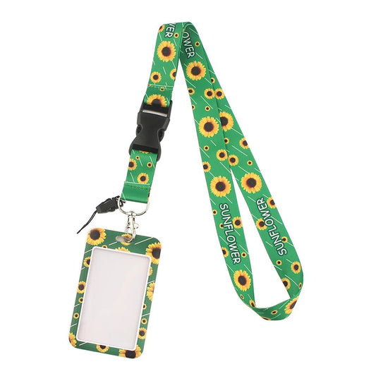 Yellow sunflower, green lanyard and ID holder for Hidden Disabilities