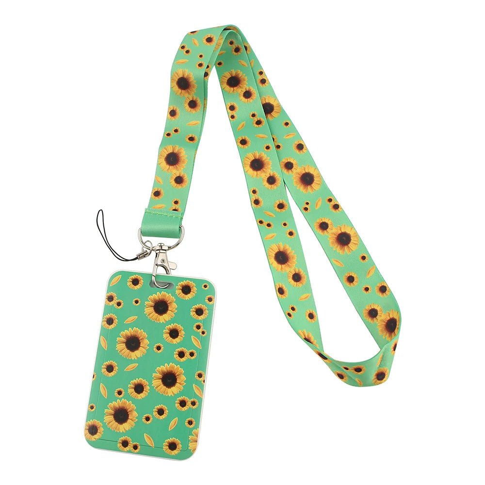 Hidden Disability Sunflowers Green Lanyard and ID Holder