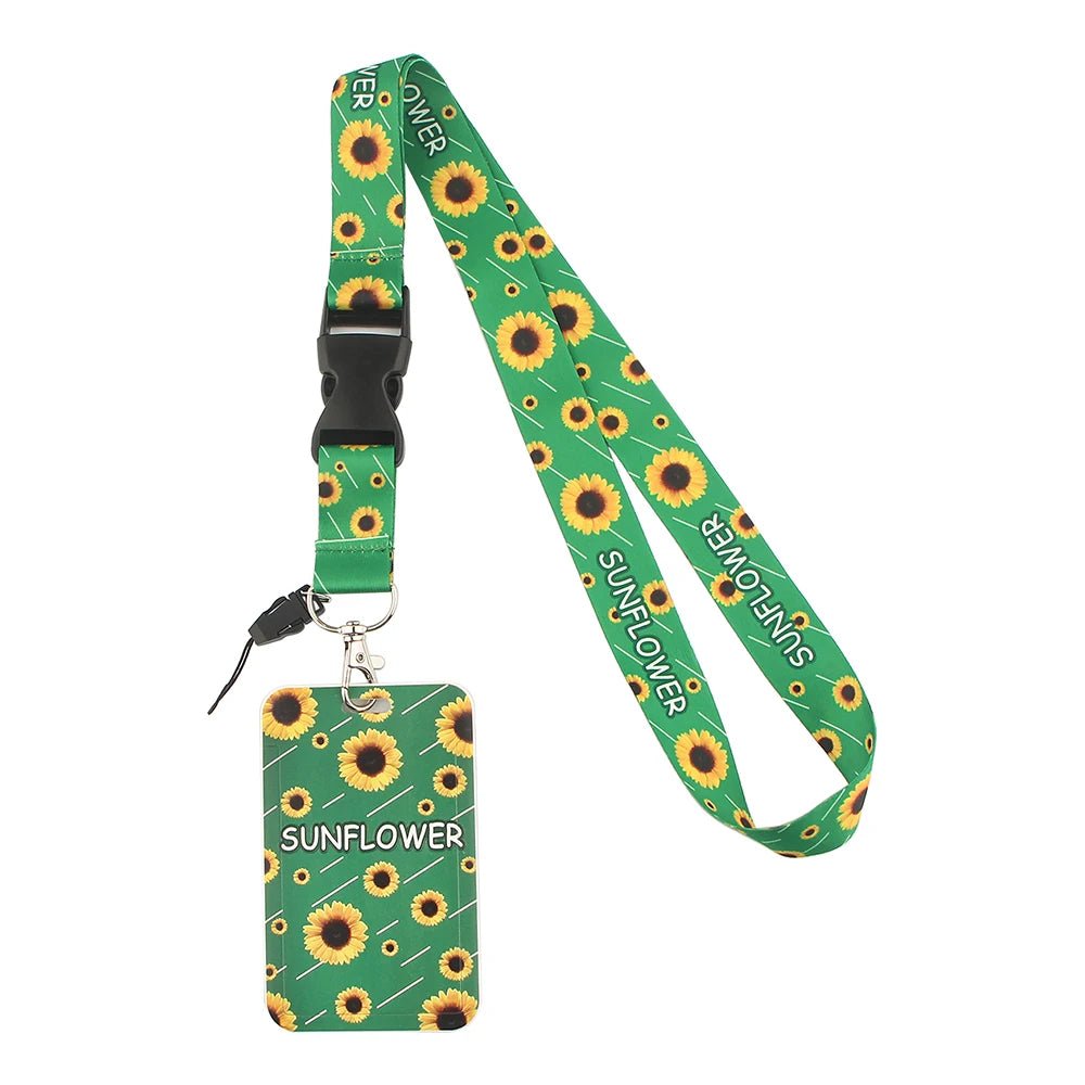 Hidden Disability Sunflowers Green Lanyard and ID Holder
