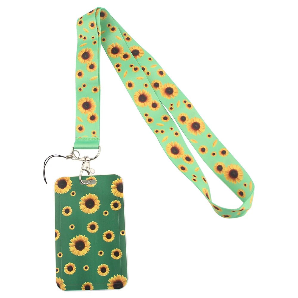 Hidden Disability Sunflowers Green Lanyard and ID Holder