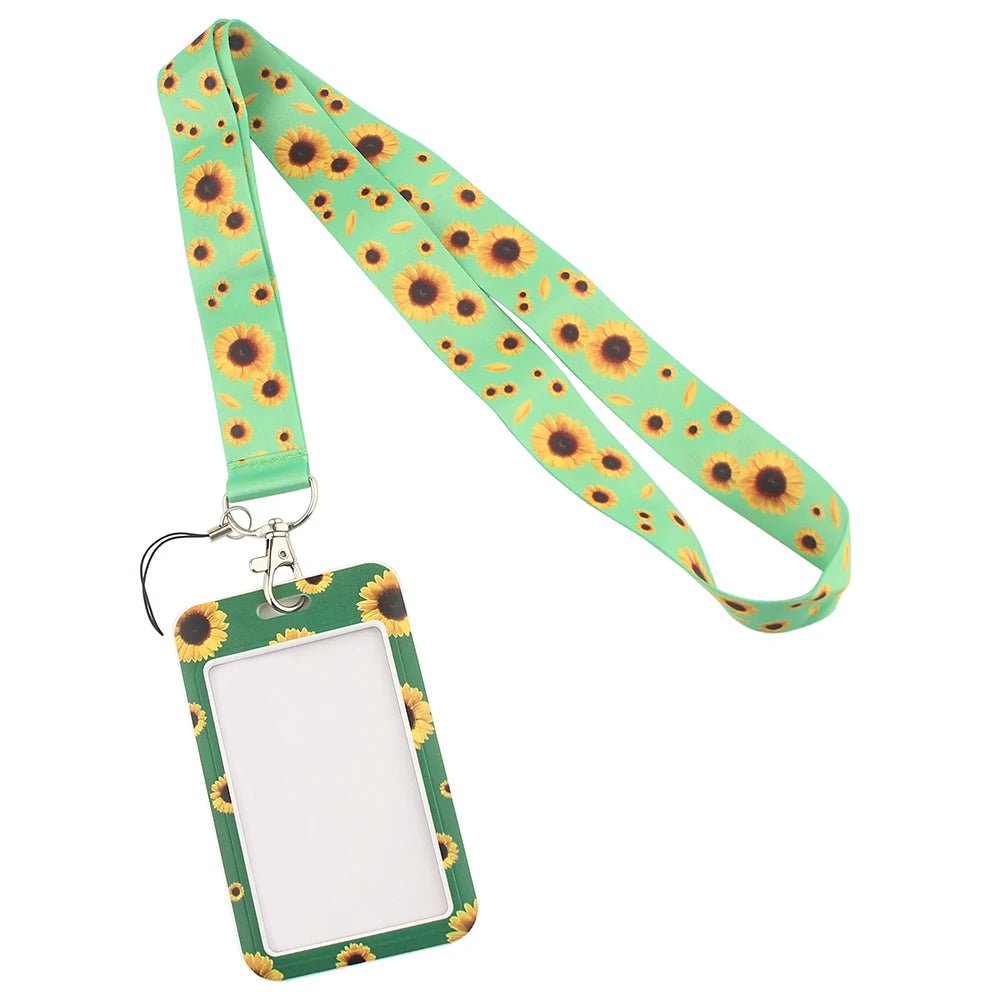 Hidden Disability Sunflowers Green Lanyard and ID Holder