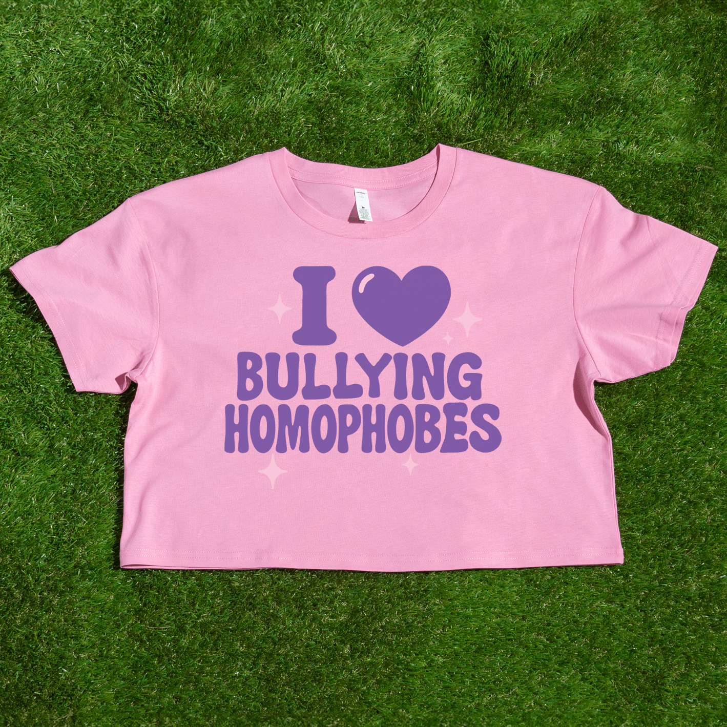 I 💜 Bullying Homophobes - locally printed crop tee