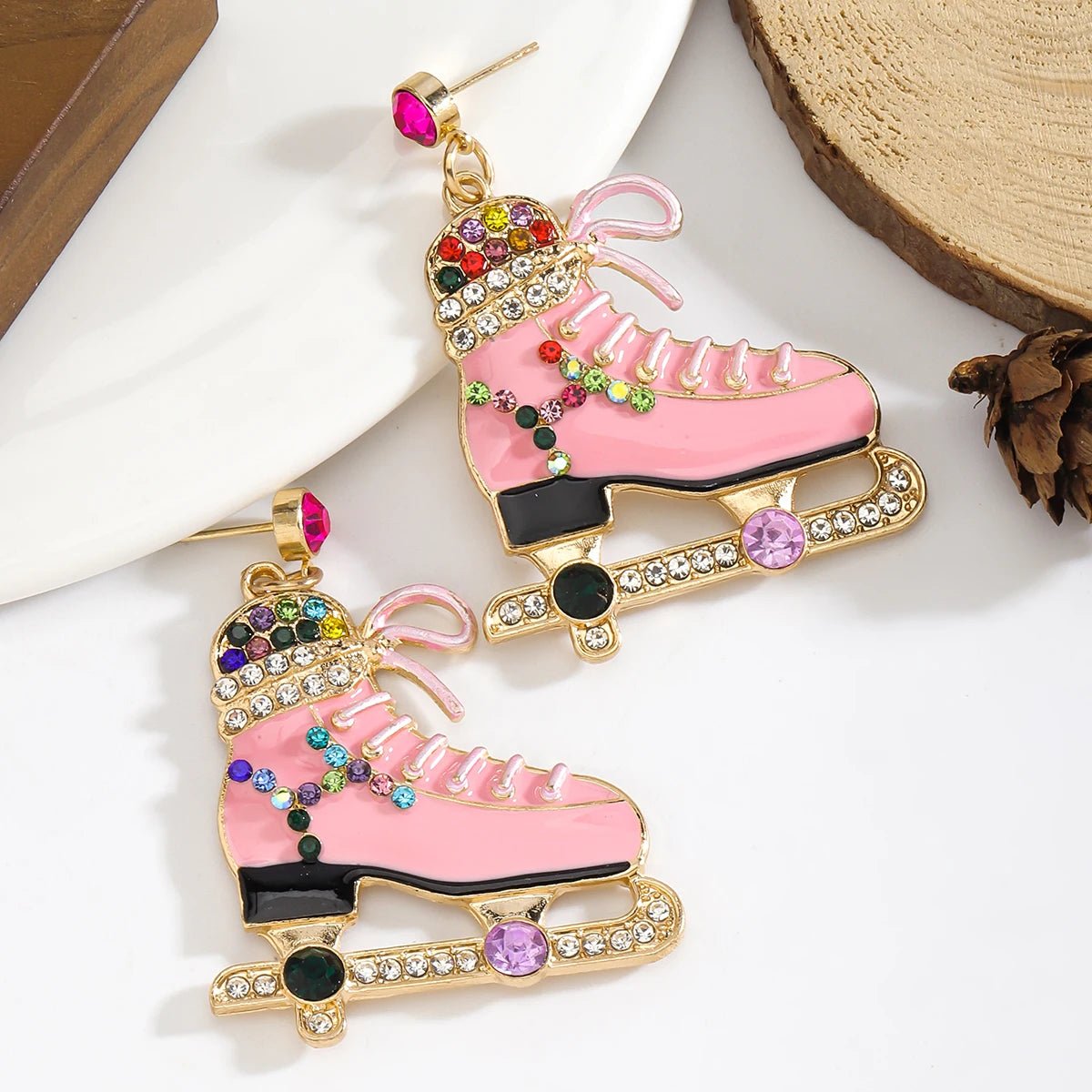 Ice Skates enamel earrings - Gay SkateIce Skates enamel earringsskate accessoriesGay SkateGay Skate200001034:5740#pink