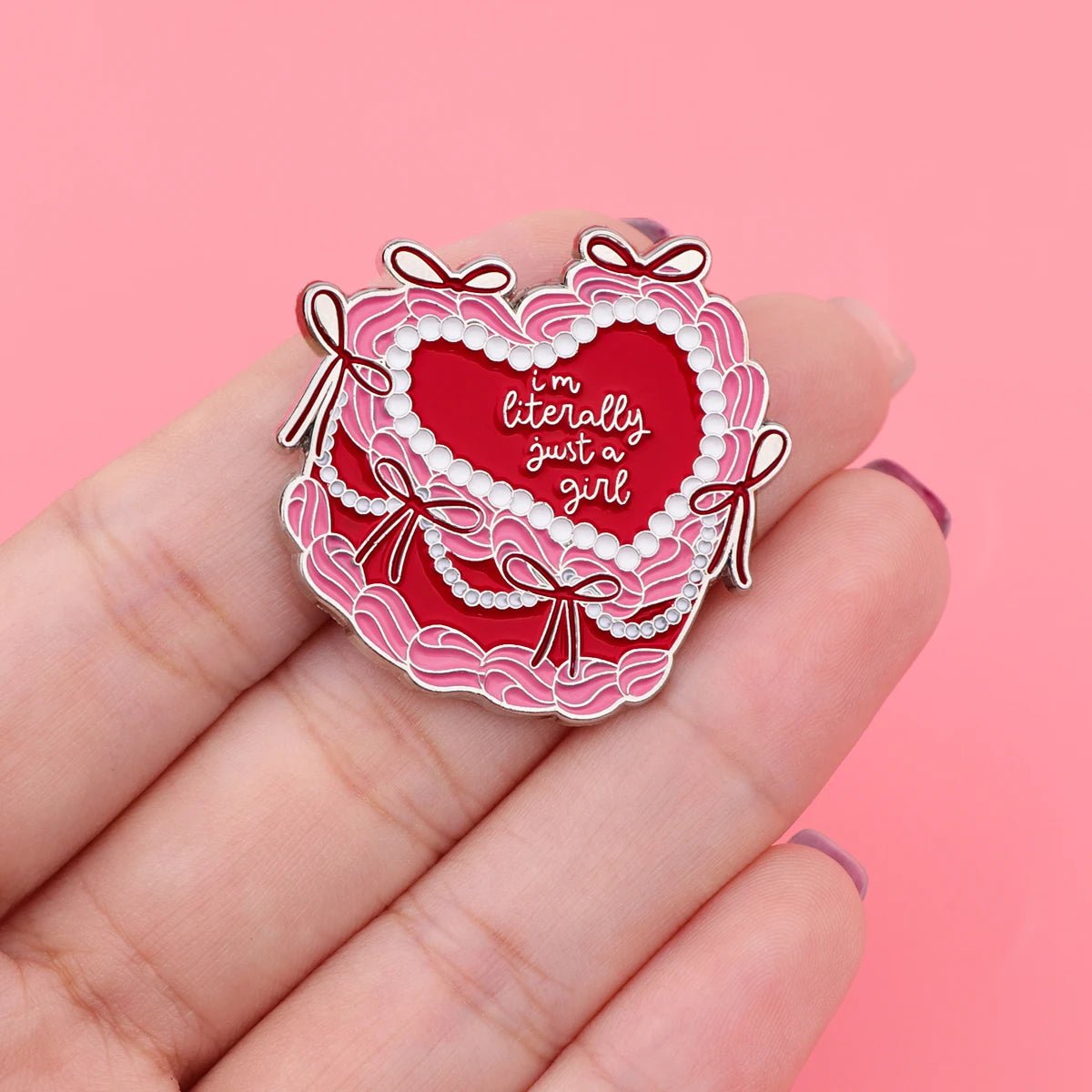 I'm Literally Just A Girl - pink and red cake enamel pin - Gay SkateI'm Literally Just A Girl - pink and red cake enamel pinskate accessoriesGay SkateGay Skate200001033:361181
