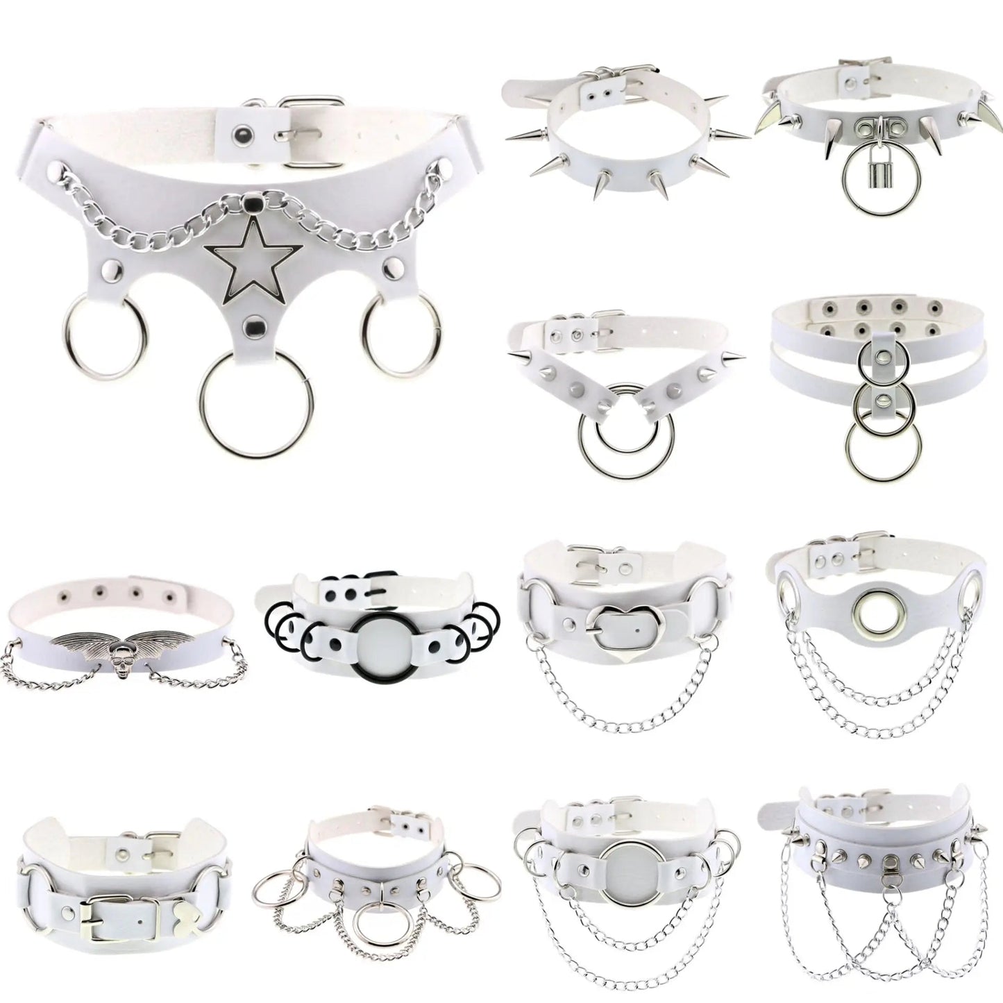 Kawaii White Choker Collar - lots of design choices - Gay SkateKawaii White Choker Collar - lots of design choicesskate accessoriesGay SkateGay Skate200001034:200005183#P013 white