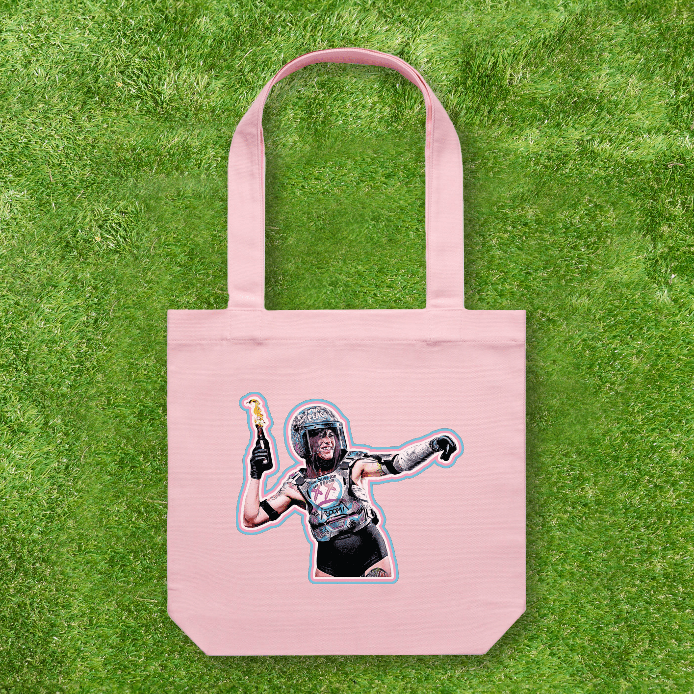 Large printed Cotton Canvas Tote Bag - Pink - Gay SkateLarge printed Cotton Canvas Tote Bag - Pinkskate accessoriesGay SkateGay Skate