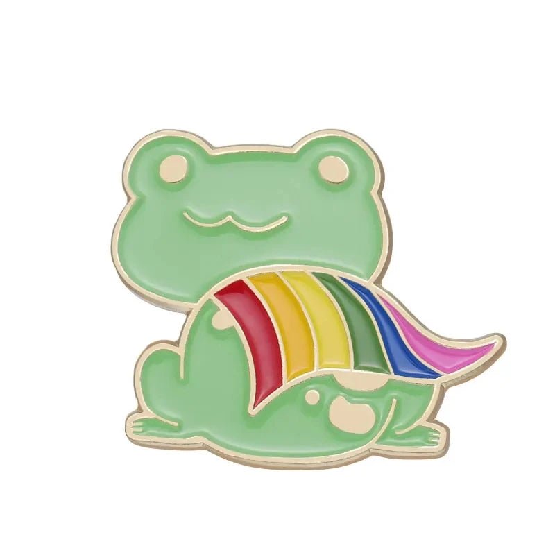 Rainbow Sunflower - enamel pin Rainbow frog