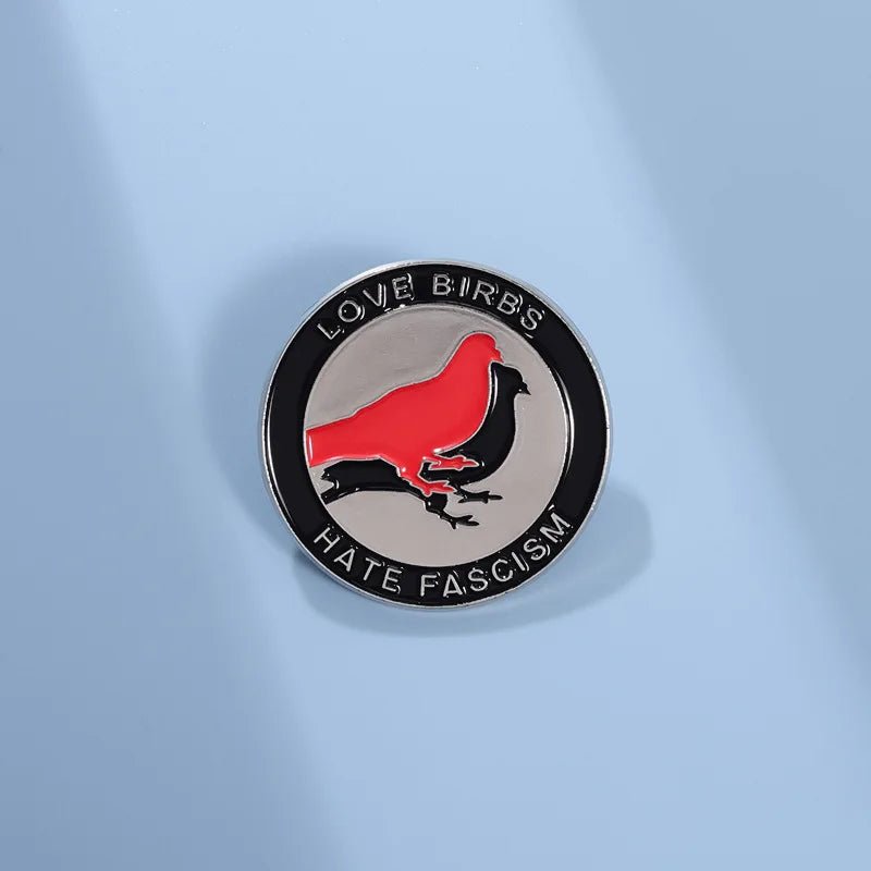 Love Birbs Hate Fascism - enamel pin