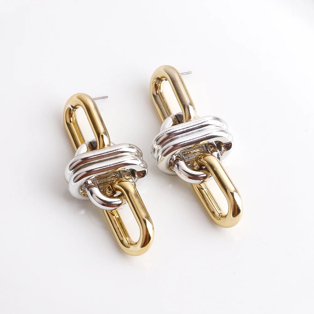 Metallic Chain Link Drop Earrings - Gay SkateMetallic Chain Link Drop Earringsskate accessoriesGay SkateGay Skate200001034:200003761#Gold Silver
