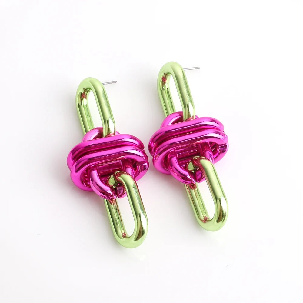 Metallic Chain Link Drop Earrings - Gay SkateMetallic Chain Link Drop Earringsskate accessoriesGay SkateGay Skate200001034:200003760#blue green