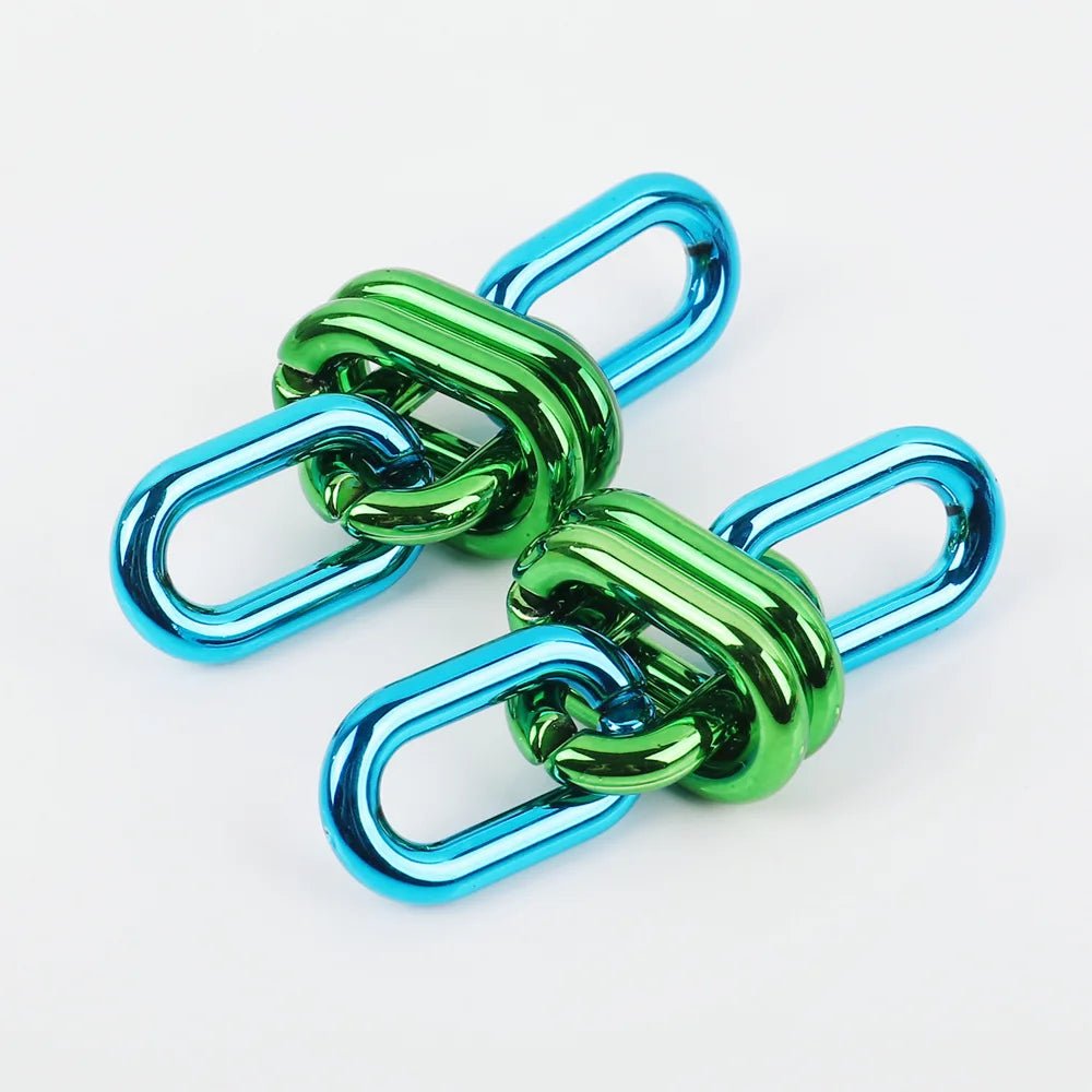 Metallic Chain Link Drop Earrings - Gay SkateMetallic Chain Link Drop Earringsskate accessoriesGay SkateGay Skate200001034:200003760#blue green