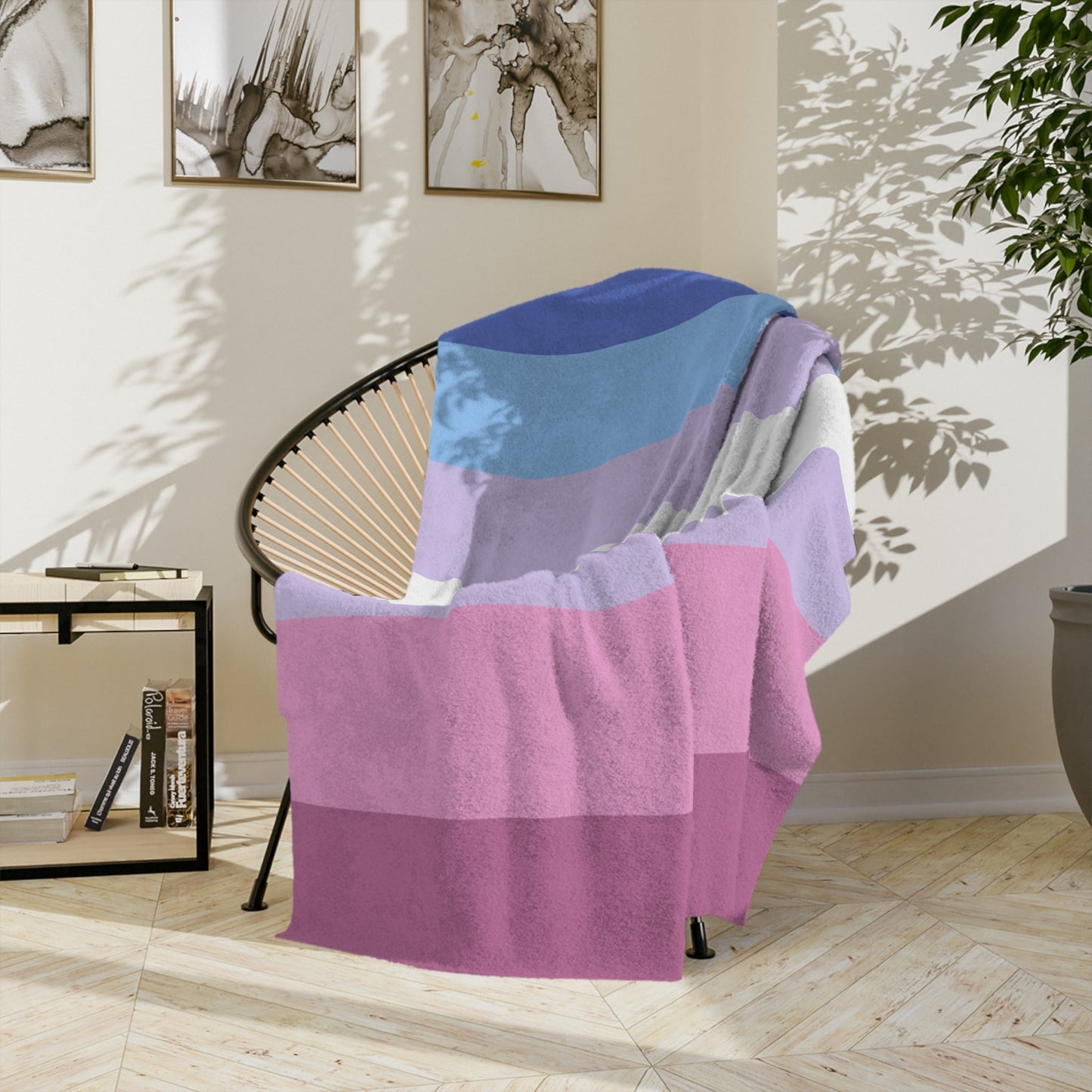 Minky Blanket Bigender Pride Flag - Velveteen Microfiber Blanket