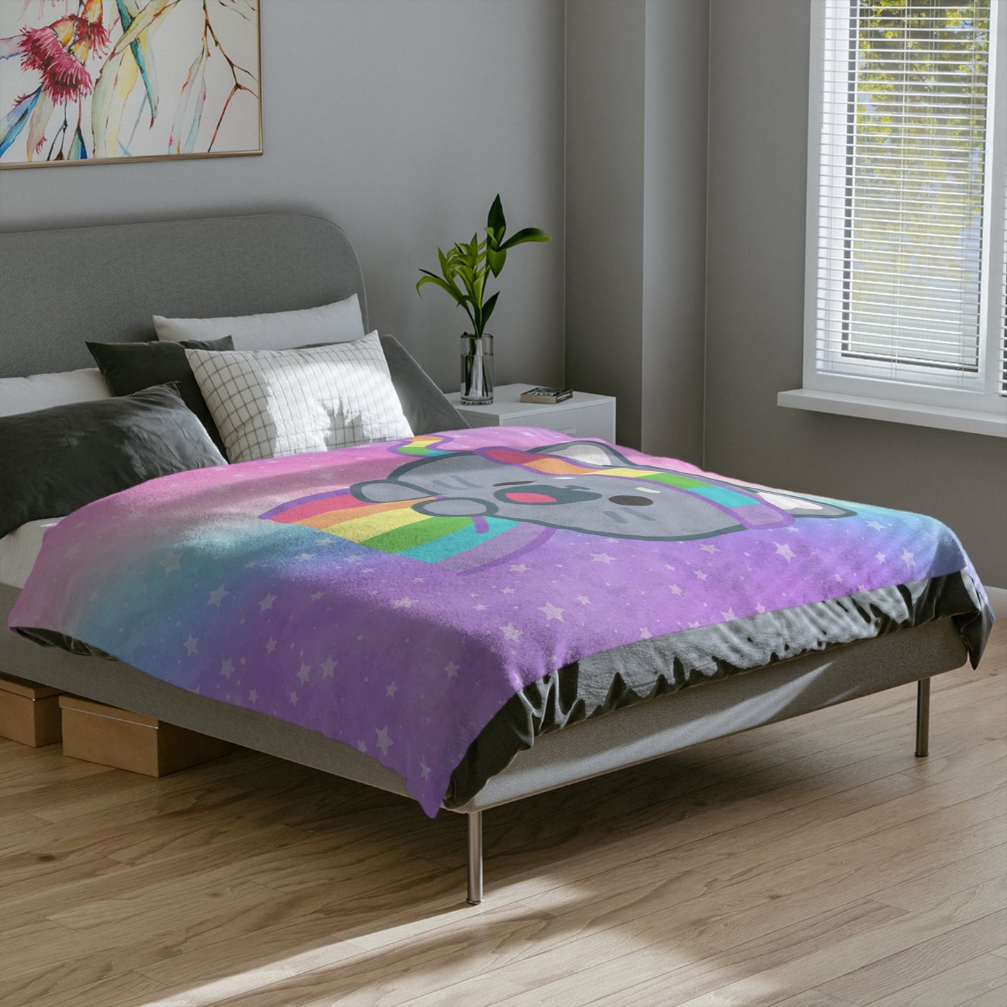 Minky Blanket Kawaii Kitten Rainbow Pride Flag - Velveteen Microfiber Blanket - Gay SkateMinky Blanket Kawaii Kitten Rainbow Pride Flag - Velveteen Microfiber BlanketHome DecorPrintifyGay Skate13846187581888227744