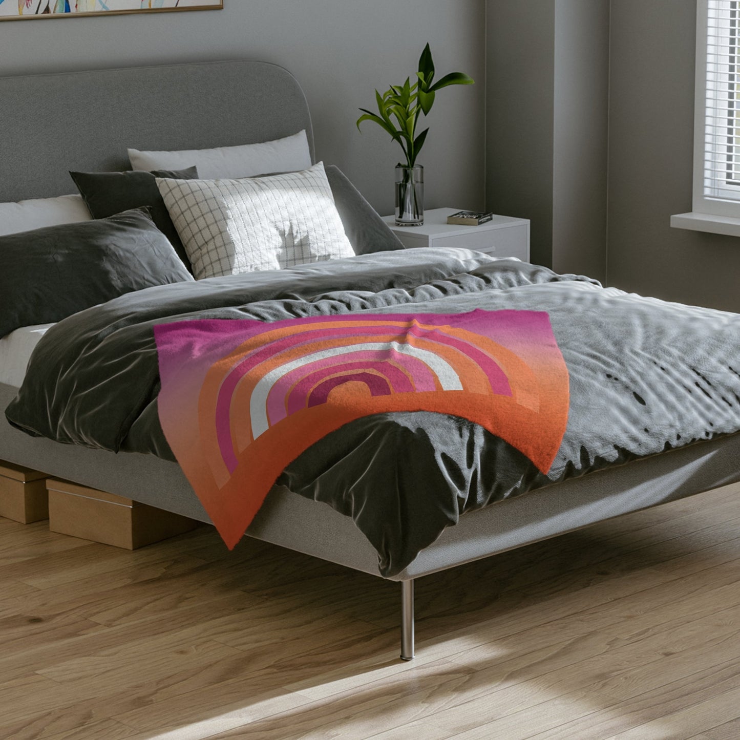 Minky Blanket Lesbian Rainbow Pride Flag - Velveteen Microfiber Blanket - Gay SkateMinky Blanket Lesbian Rainbow Pride Flag - Velveteen Microfiber BlanketHome DecorPrintifyGay Skate93449968099697001751