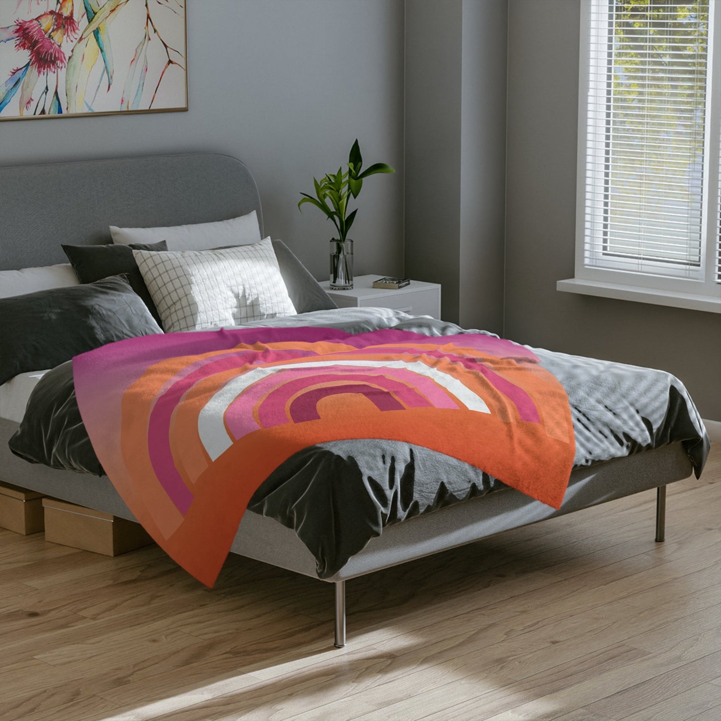Minky Blanket Lesbian Rainbow Pride Flag - Velveteen Microfiber Blanket - Gay SkateMinky Blanket Lesbian Rainbow Pride Flag - Velveteen Microfiber BlanketHome DecorPrintifyGay Skate93449968099697001751