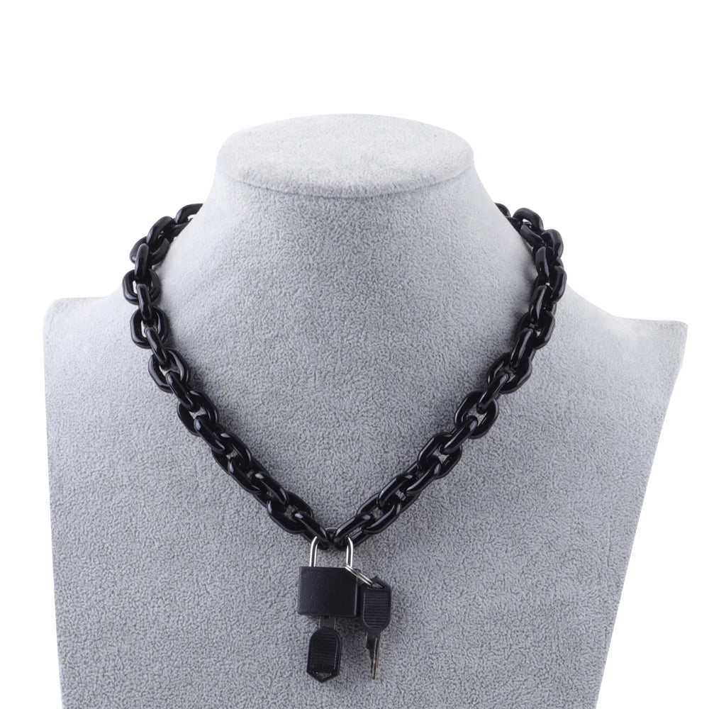 Neon Acrylic Chain and Padlock Necklace - Gay SkateNeon Acrylic Chain and Padlock Necklaceskate accessoriesGay SkateGay Skate200001034:203027829#Black Lock