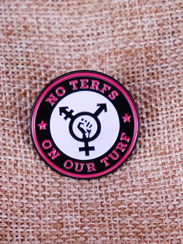 NO TERFS ON OUR TURF pin - Gay SkateNO TERFS ON OUR TURF pinskate accessoriesGay SkateGay Skate200001033:200003761;200007763:201336100
