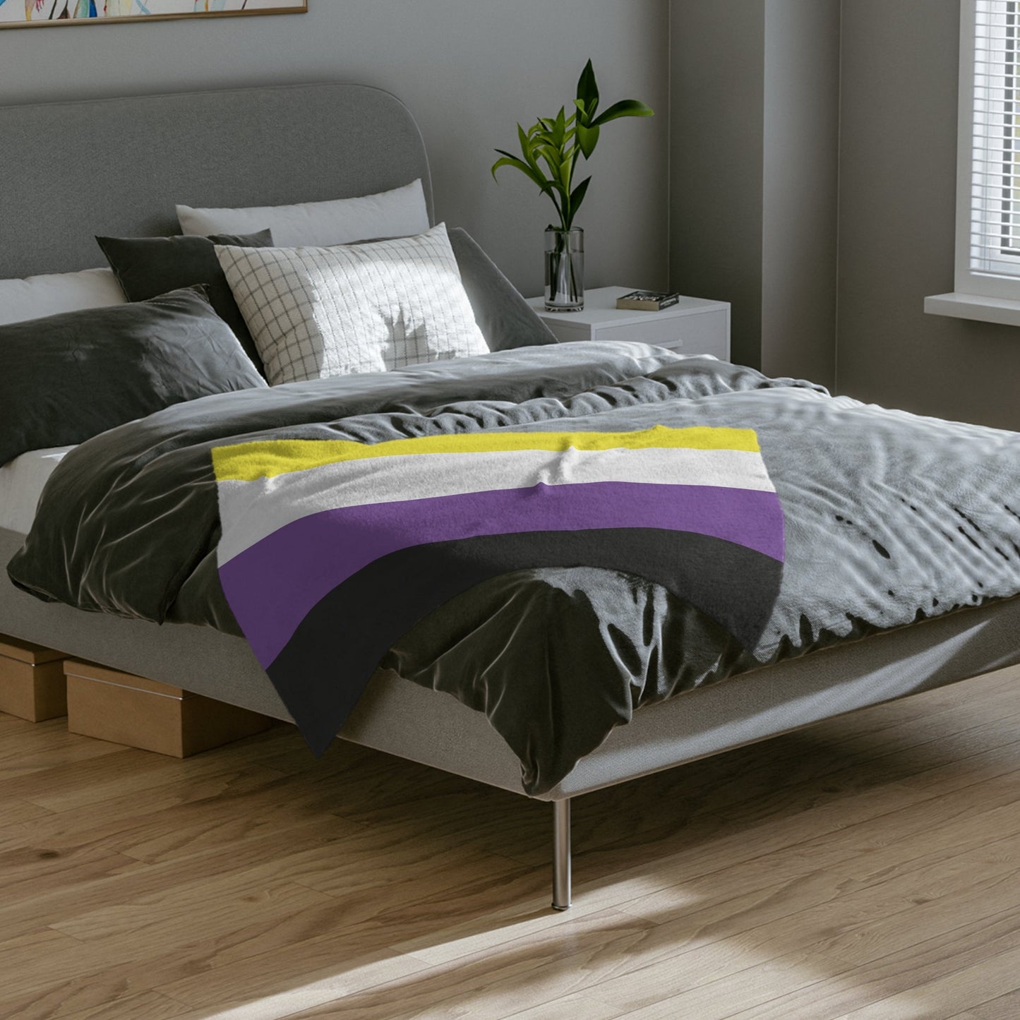 Non - Binary Pride Flag - Velveteen Microfiber Blanket - Gay SkateNon - Binary Pride Flag - Velveteen Microfiber BlanketHome DecorPrintifyGay Skate98121996797264237442