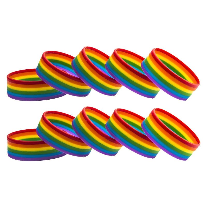 Rainbow pride flag silicone wrist bands