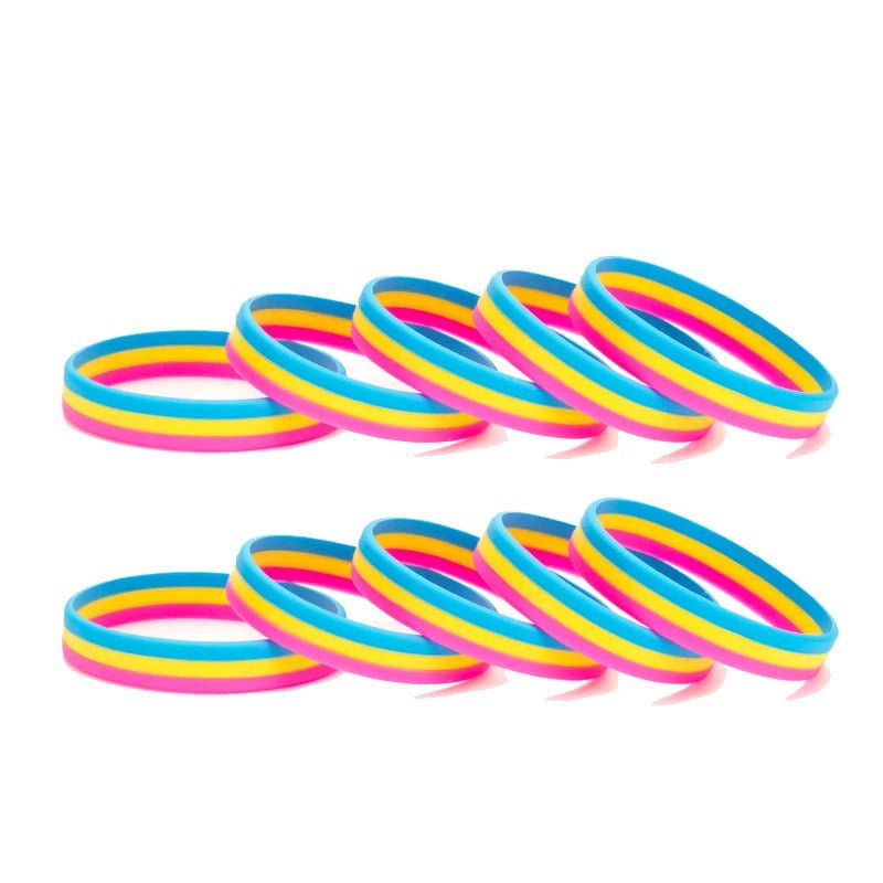 Pansexual pride flag silicone wrist bands