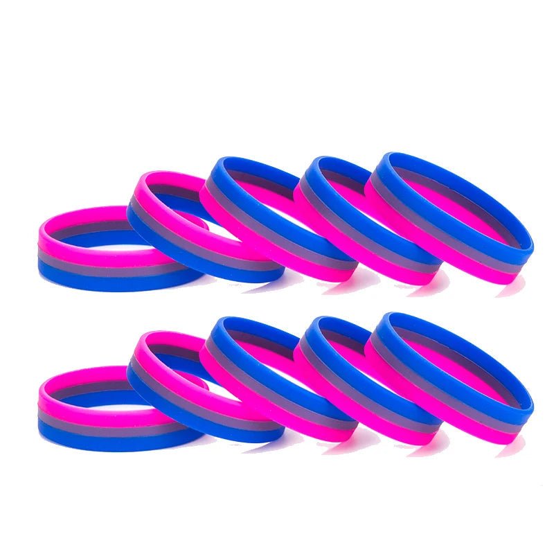 Bisexual pride flag silicone wrist bands