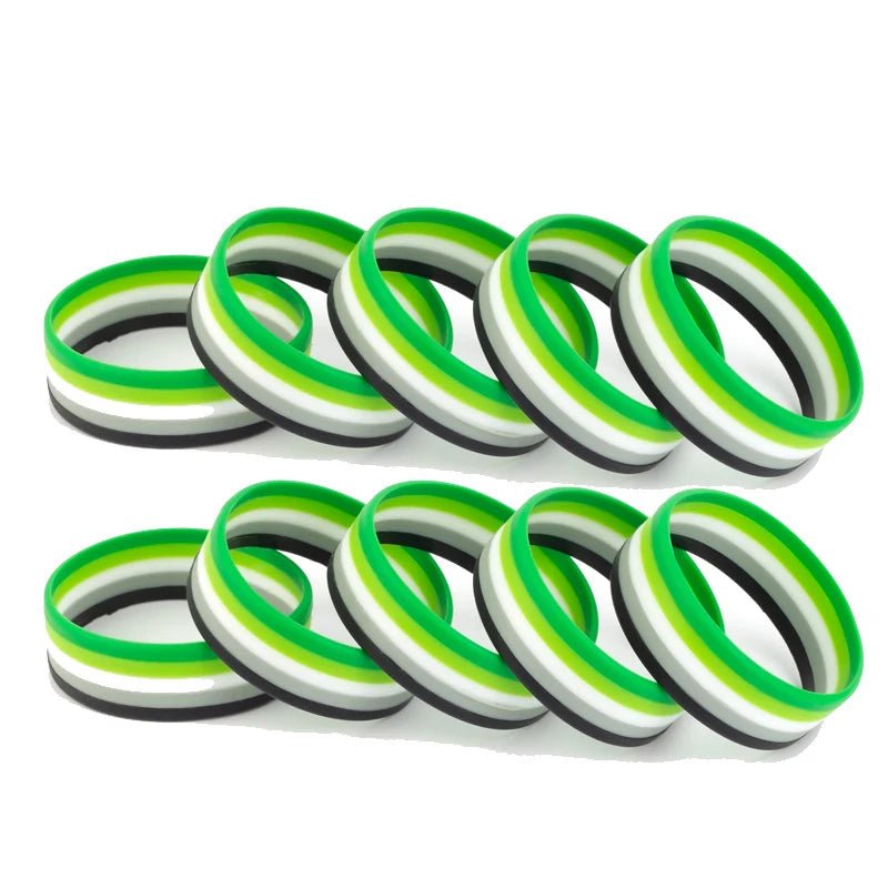 Aromantic pride flag silicone wrist bands