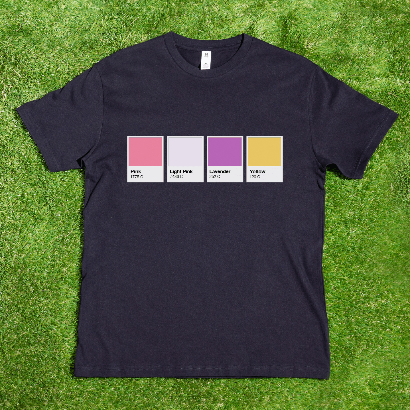 Pantone Pride Flag - Local hand printed unisex t-shirt - rainbow, trans, non-binary, lesbian, saphhic pan, bi, ace, aro