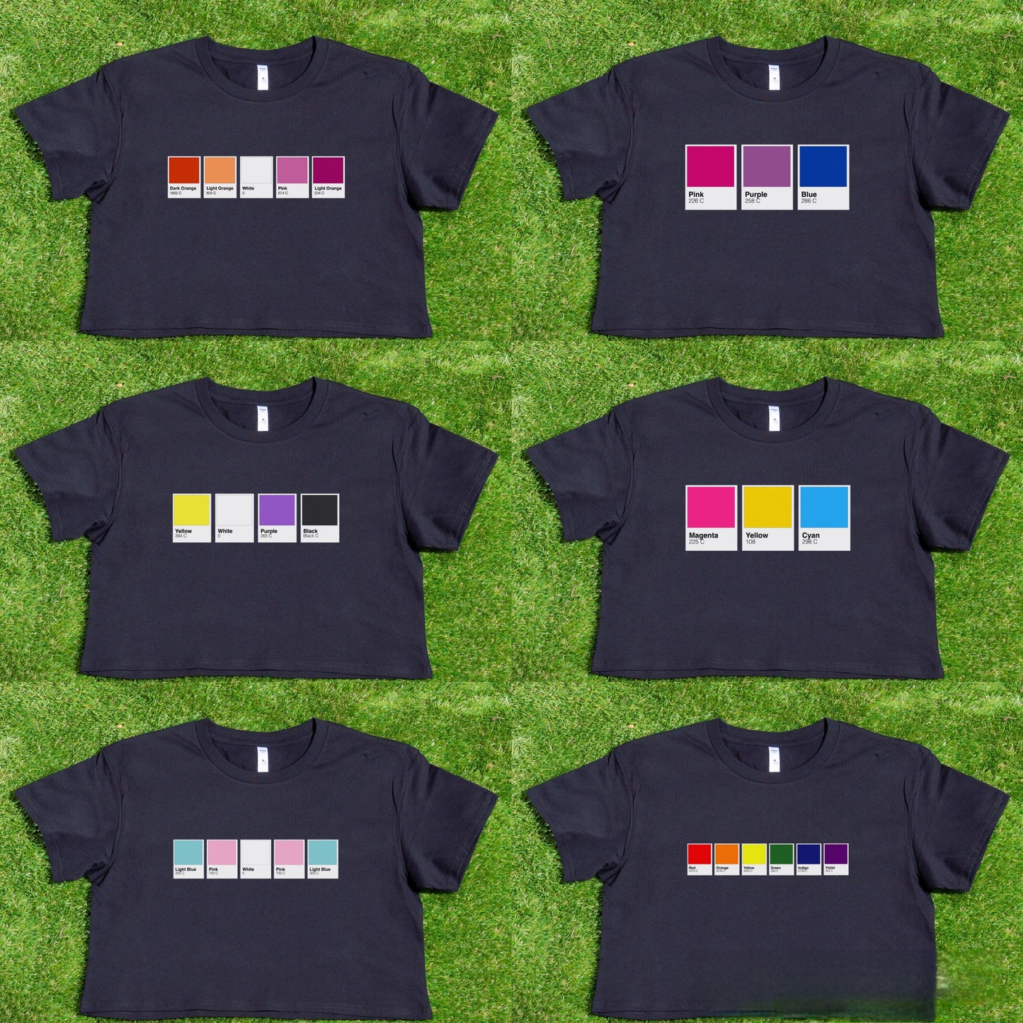 Pantone pride flag palettes printed t-shirt. Rainbow, Trans, Non-binary, Lesbian, Pan, Bi, Ace, and Aro pride