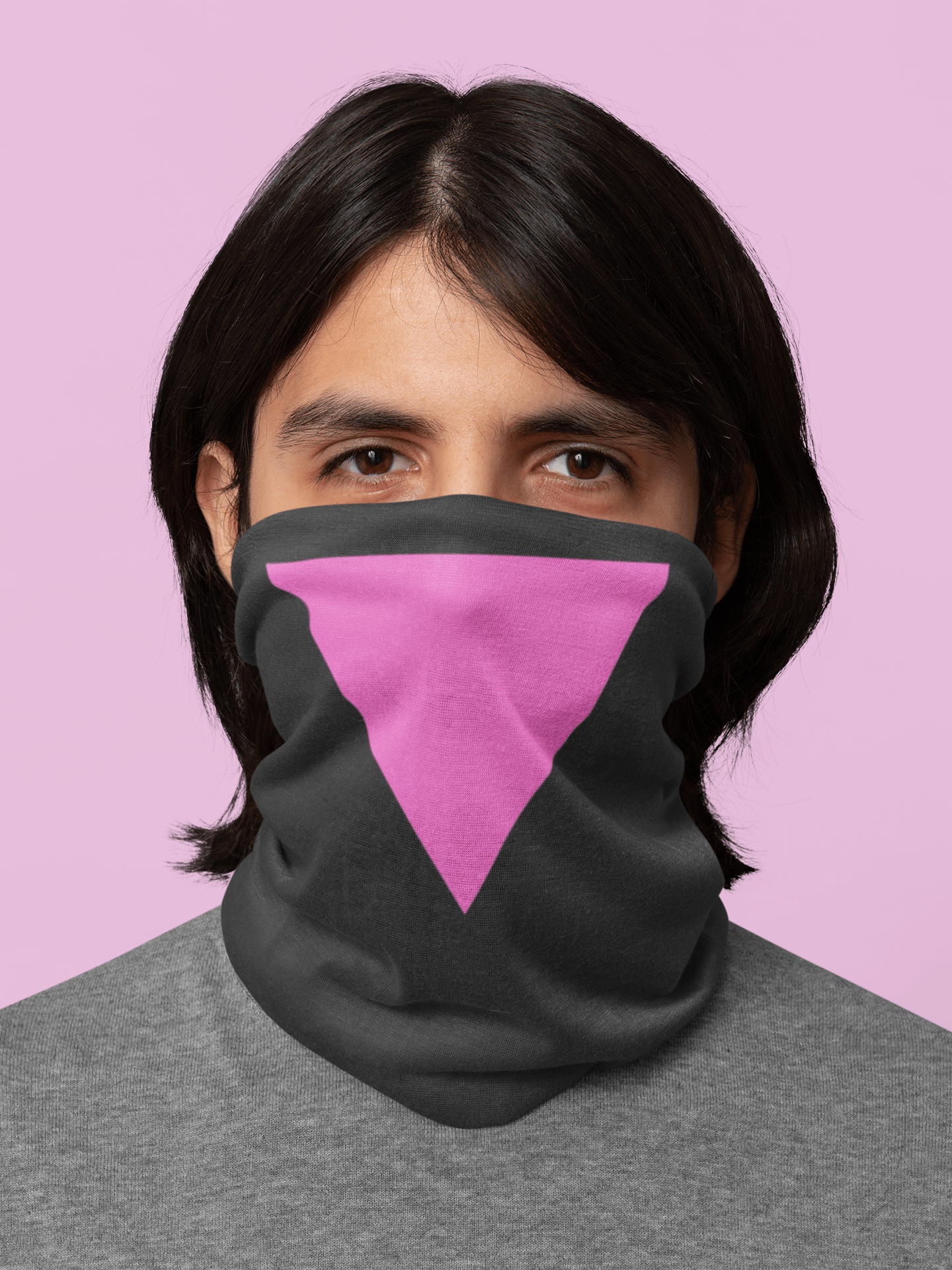 Pink Triangle LGBTIQA Resistance Lightweight Neck Gaiter - Face Mask from a Queer Owned Business