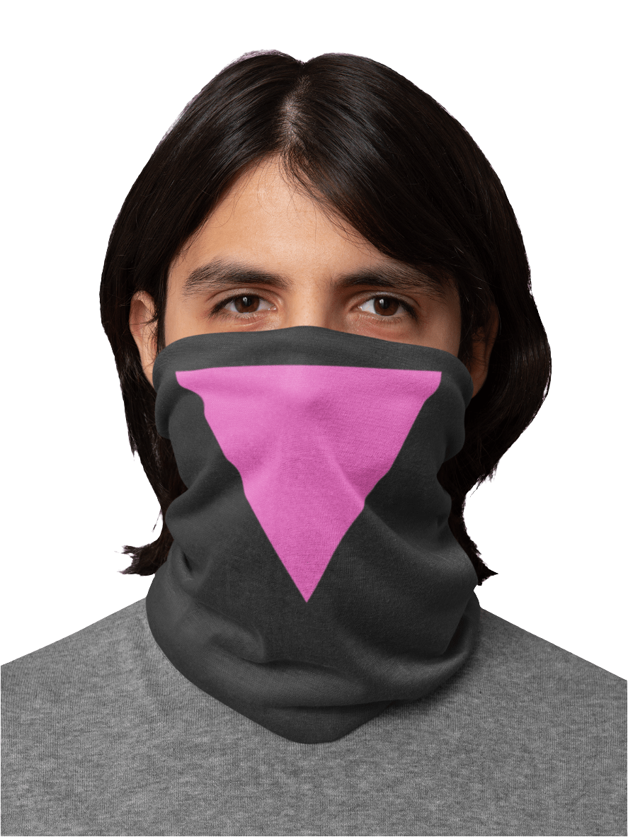 Pink Triangle LGBTIQA Resistance Lightweight Neck Gaiter - Face Mask from a Queer Owned Business