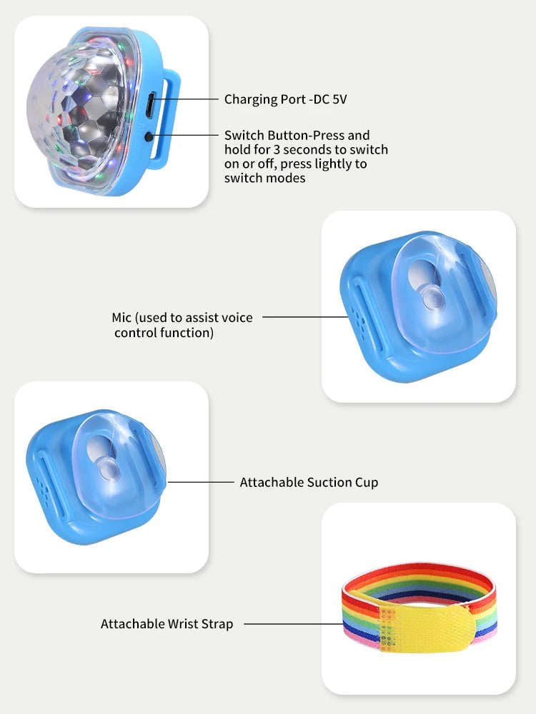 Set of 2 LED Disco Skate Lights with rainbow strap - Australian Shipping