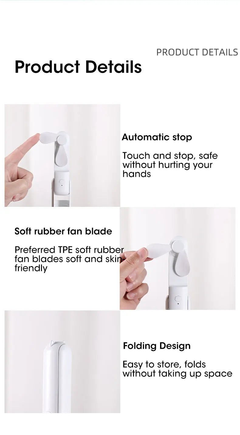 Portable Rechargeable Mini Electric Fan - a range of colours - Gay SkatePortable Rechargeable Mini Electric Fan - a range of coloursskate accessoriesGay SkateGay Skate14:200006154#White