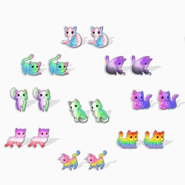 Pride Cat colourful earrings - Gay SkatePride Cat colourful earringsskate accessoriesGay SkateGay Skate200001034:200003758#6
