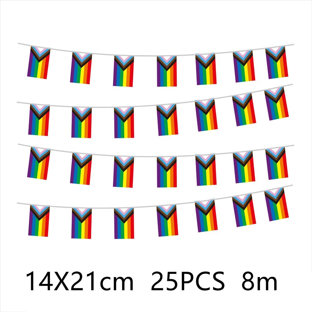 Progress Pride Flag bunting 8 metres long