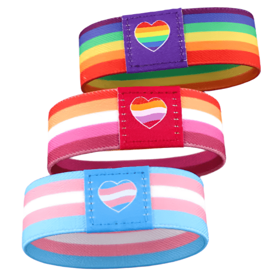 Pride Flag Wristband - Rainbow, Trans, Lesbian pride