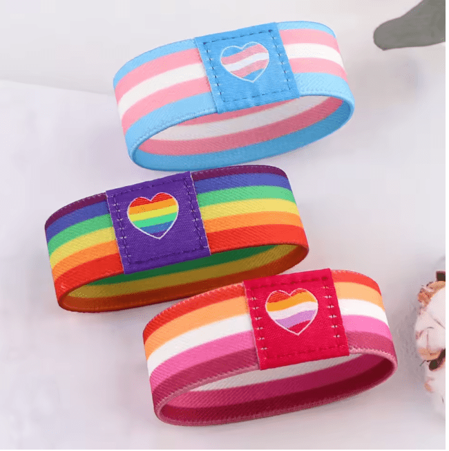 Pride Flag Wristband - Rainbow, Trans, Lesbian pride
