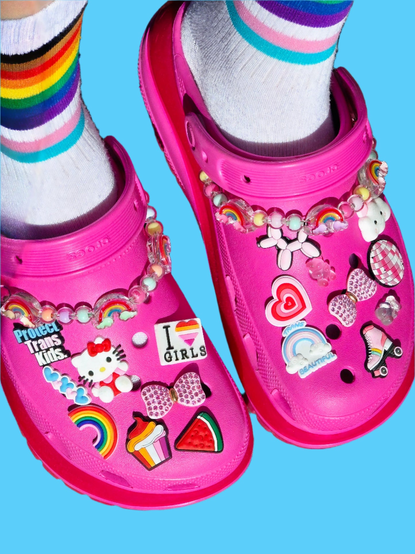 Pride Shoe Charms - Trans Pride and Rainbow Pride