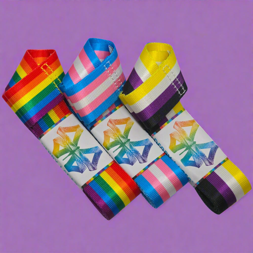 Pride Skate Leash – Gear strap. Rainbow flag, Trans flag, Non-Binary flag