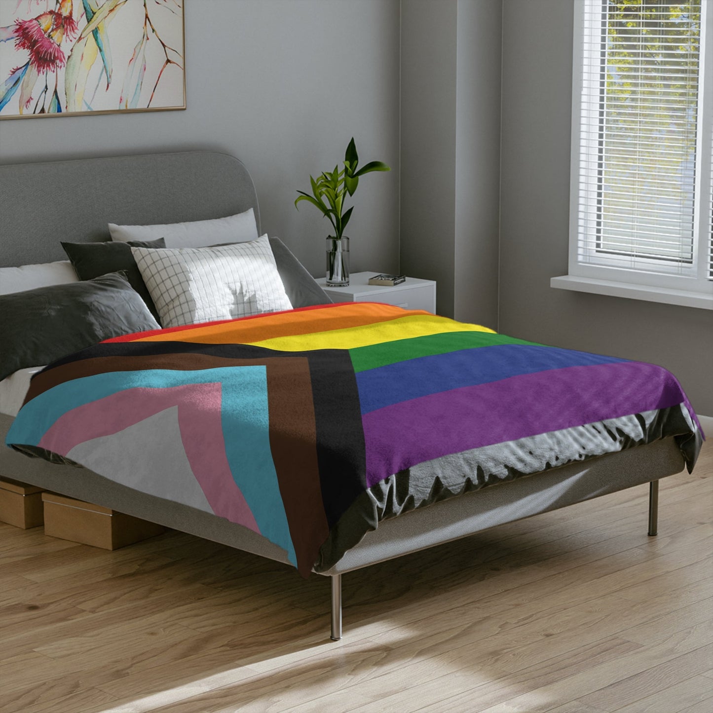 Progress Pride Flag - Velveteen Microfiber Blanket - Gay SkateProgress Pride Flag - Velveteen Microfiber BlanketHome DecorPrintifyGay Skate24180156940935208441