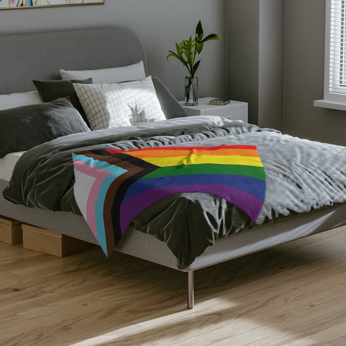 Progress Pride Flag - Velveteen Microfiber Blanket - Gay SkateProgress Pride Flag - Velveteen Microfiber BlanketHome DecorPrintifyGay Skate24180156940935208441
