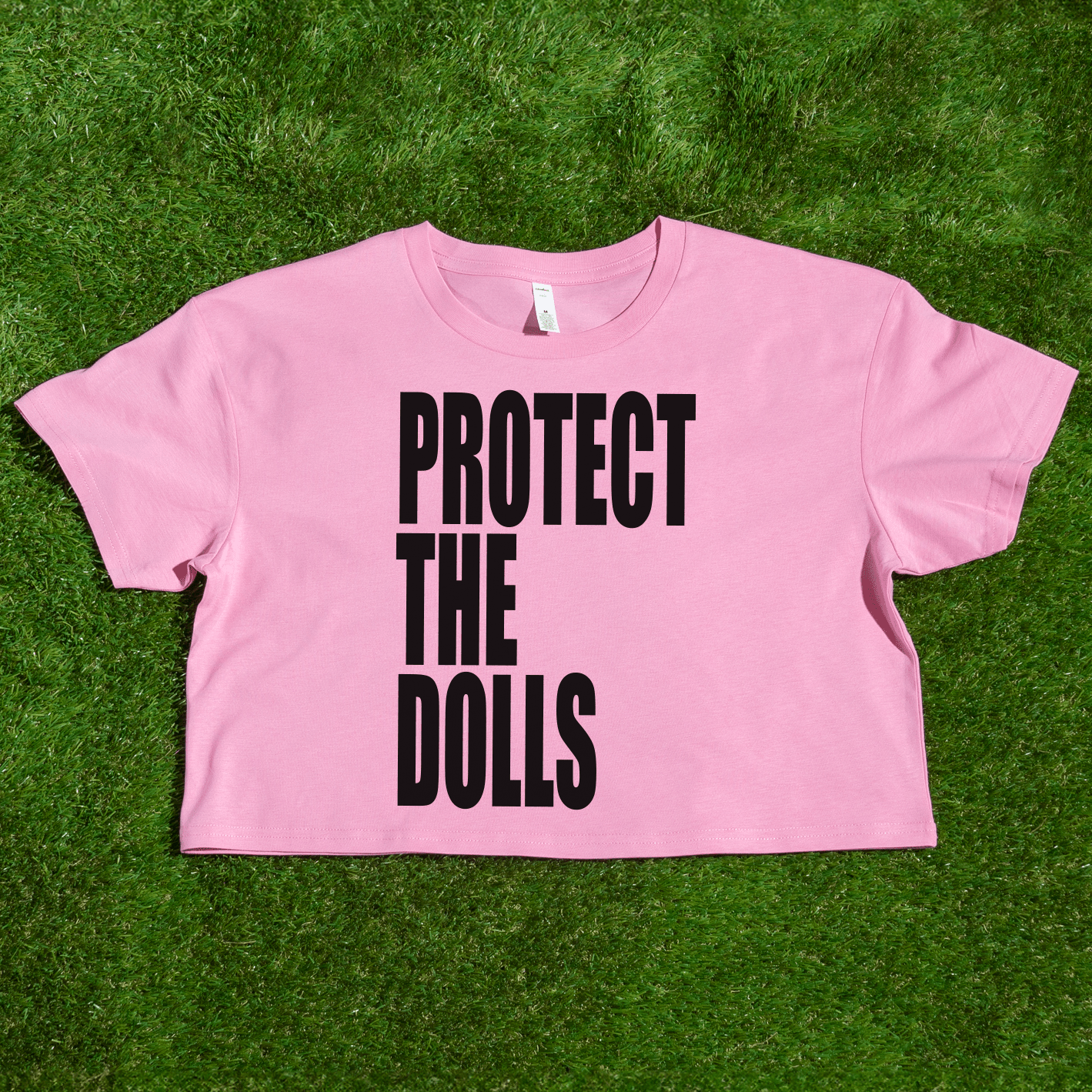 The Protect The Dolls bold text tee celebrates and protects trans community. Trans Rights, Protect Trans Kids