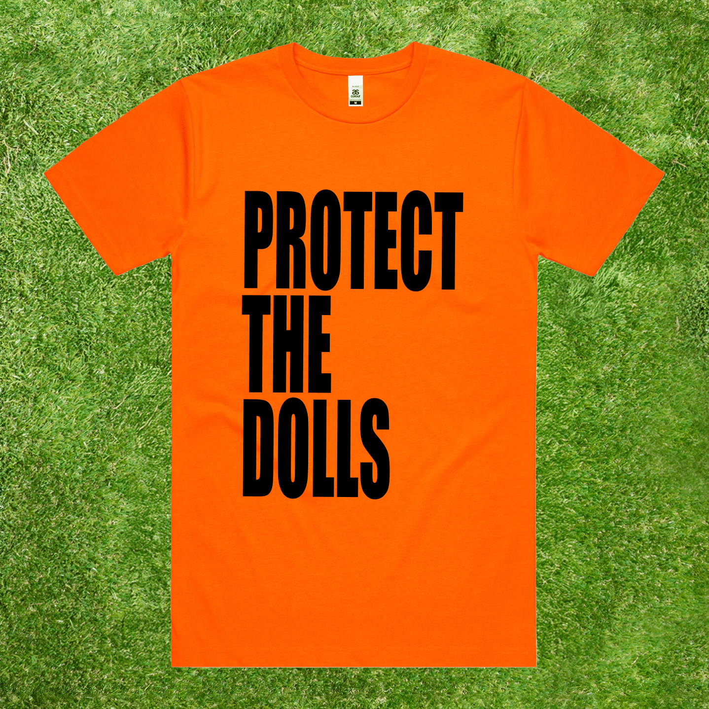 Protect The Dolls trans pride t-shirt. AS Colour 100% cotton tee. Support trans rights