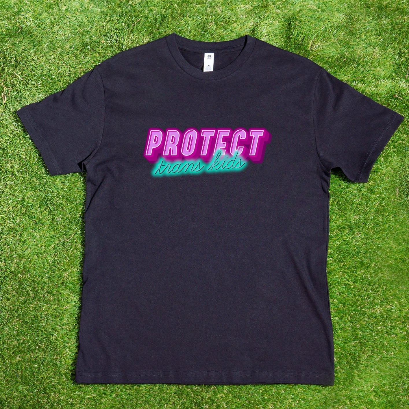 Protect Trans Kids - Local hand printed t-shirt
