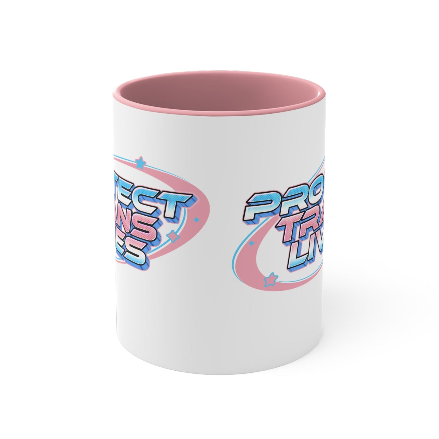 Protect Trans Lives cup - colourful accent mug
