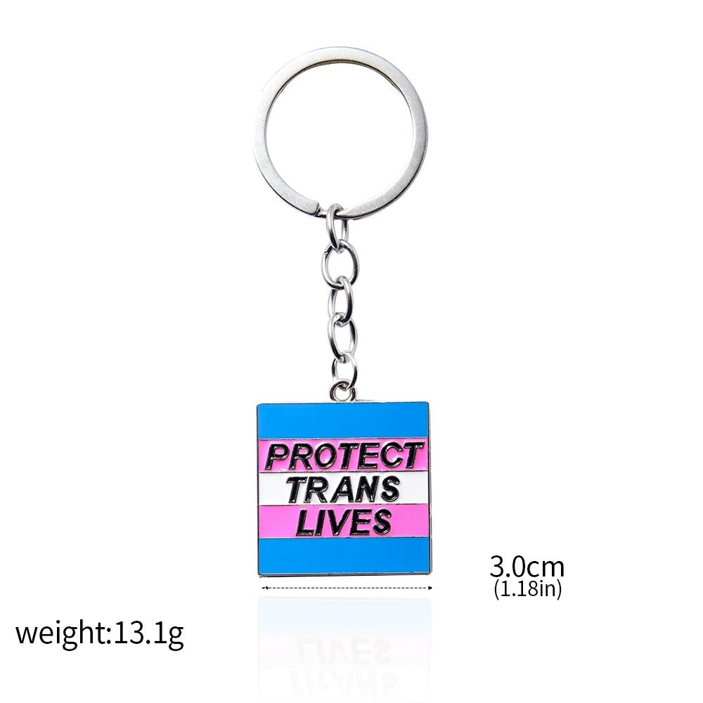 Protect Trans Lives - enamel keyring