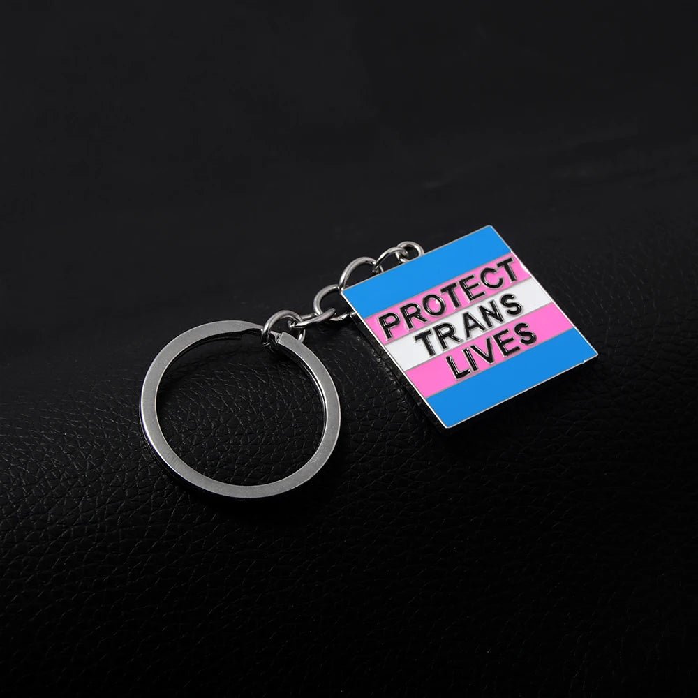 Protect Trans Lives - enamel keyring